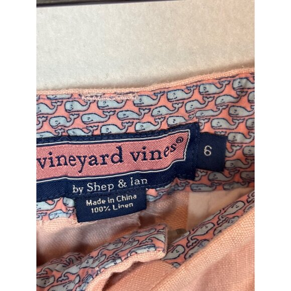 Vineyard Vines womens Pink Linen Blend Shorts Size 6 - Picture 9 of 10